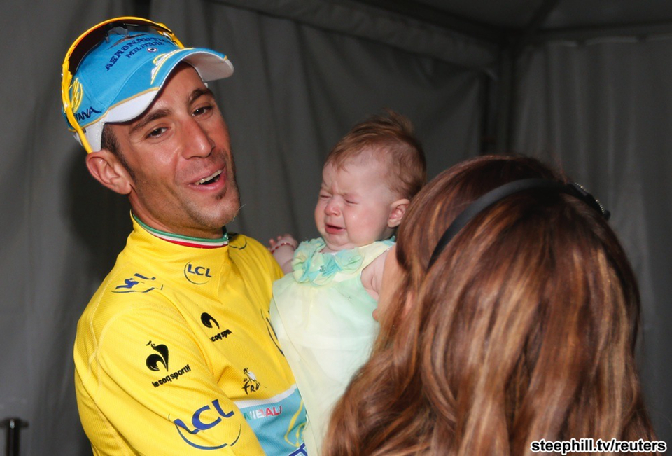 Vincenzo Nibali (Astana) and family